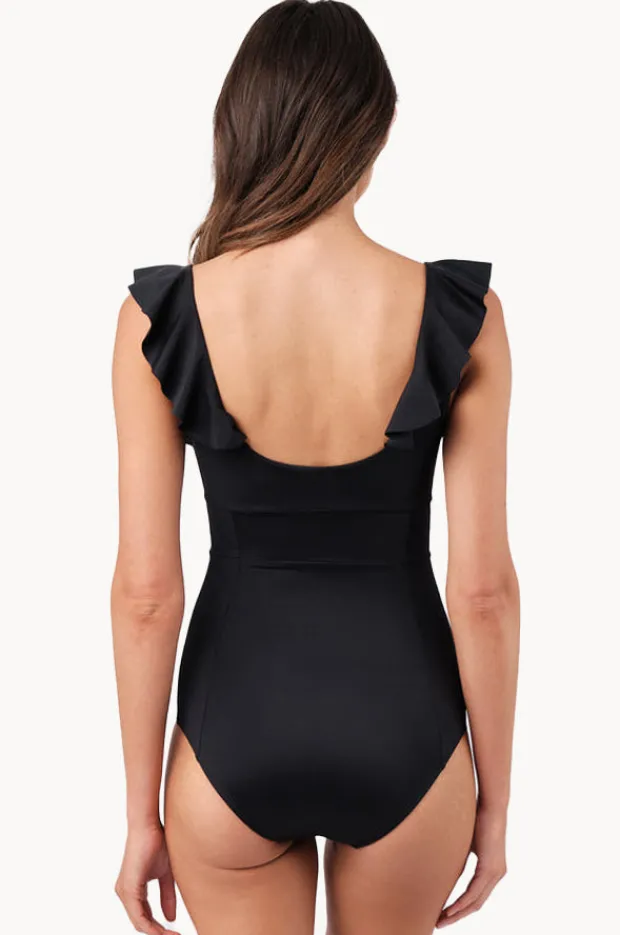 One Pieces|Une Piece Frill Classic Square Neck One Piece Black