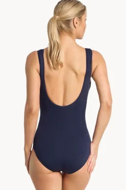 One Pieces|Jantzen Frill Cross Over One Piece Navy