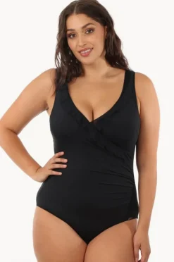 One Pieces|Jantzen Frill Cross Over One Piece Black