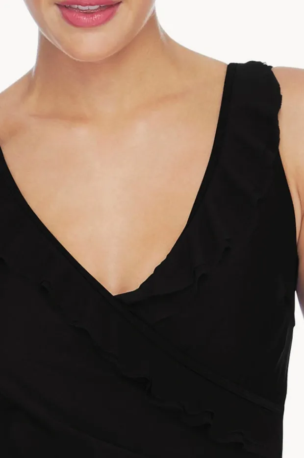 One Pieces|Jantzen Frill Cross Over One Piece Black