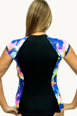 Rashies & Sunsuits|Salty Ink Galaxy Short Sleeve Suntop Black/multi