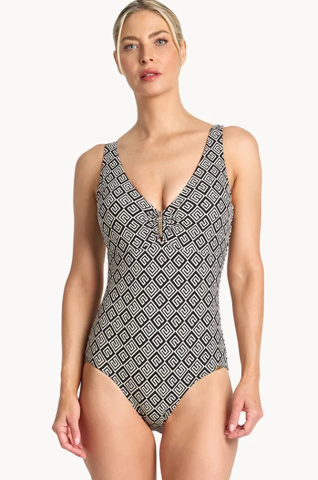 One Pieces|Jantzen Geneva DD/E Cup Bar Front One Piece Black