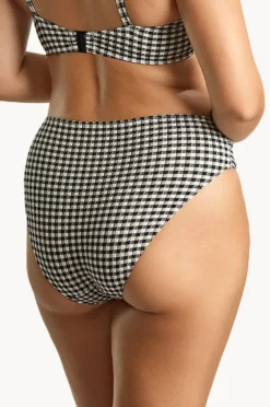 Bottoms|Panache Gingham Midi Brief Black