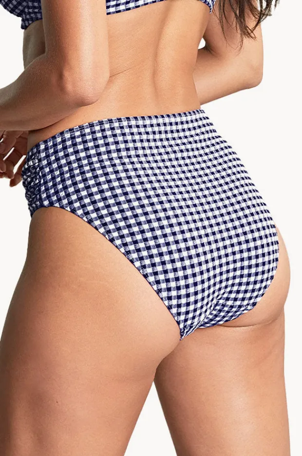 Bottoms|Panache Gingham Midi Brief Navy/White