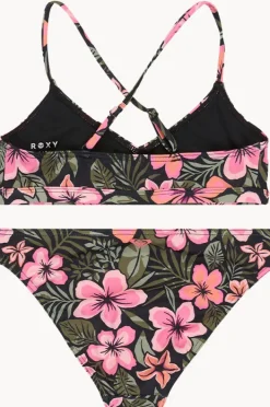 Rashies & Sunsuits|Roxy Girls Active Floral 3 Piece Set Black/Pink