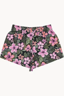 Boardshorts|Roxy Girls Active Floral Boardshort Black/pink