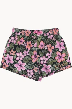 Boardshorts|Roxy Girls Active Floral Boardshort Black/pink