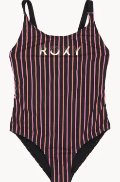 One Pieces|Roxy Girls Active Stripe One Piece BLACK