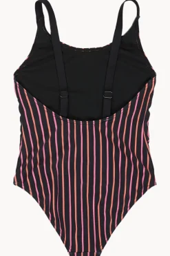 One Pieces|Roxy Girls Active Stripe One Piece BLACK