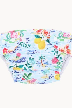 Swim Nappies|Minihaha Girls Addison Aqua Nappy Blue/multi