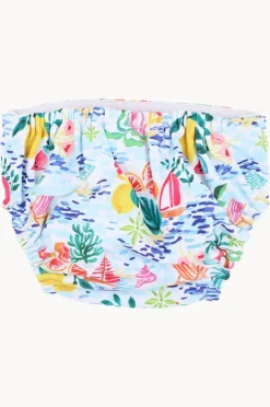 Swim Nappies|Minihaha Girls Addison Aqua Nappy Blue/multi
