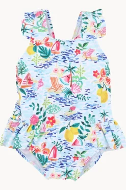Swimwear|Minihaha Girls Addison One Piece Blue/Multi