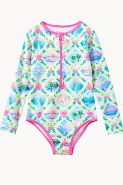 Rashies & Sunsuits|Milky Girls Aloha Sunsuit Pink/Yellow