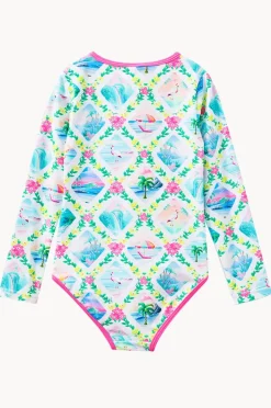 Rashies & Sunsuits|Milky Girls Aloha Sunsuit Pink/Yellow