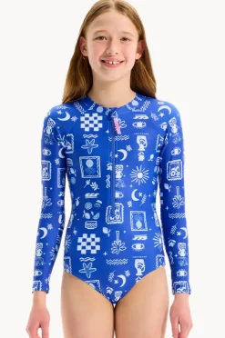 Rashies & Sunsuits|Seafolly Girls Girls Amalfi Sunsuit Marine