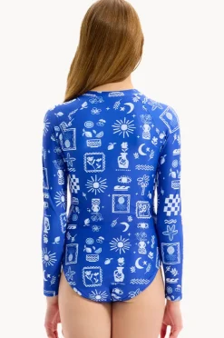 Rashies & Sunsuits|Seafolly Girls Girls Amalfi Sunsuit Marine