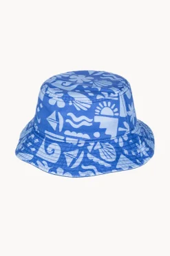Hats|Roxy Girls Beach Check Tiny Honey Bucket Hat Cobalt