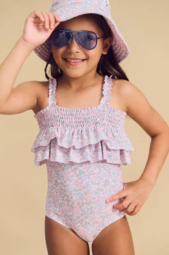 One Pieces|Huxbaby Girls Bluebell Floral Frill One Piece Blossom