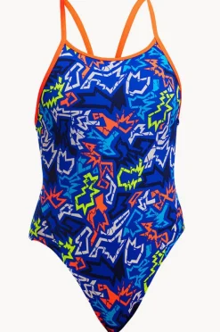One Pieces|Funkita Girls Broken Hearts Diamond Back One Piece Blue/multi