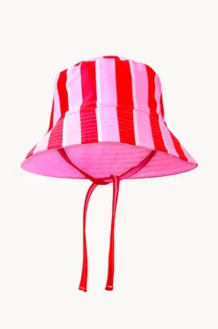 Hats|Milky Girls Candy Stripe Swim Hat Red/pink