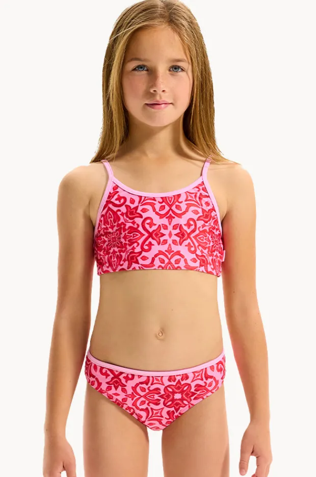 Bikini Sets|Seafolly Girls Girls Capri Tile Crop Set Red/Pink
