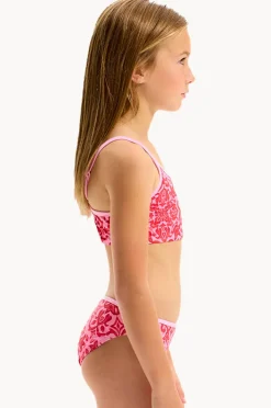 Bikini Sets|Seafolly Girls Girls Capri Tile Crop Set Red/Pink