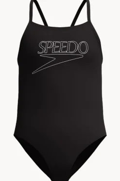 One Pieces|Speedo Girls Classic Logo One Piece Black