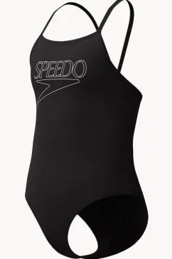 One Pieces|Speedo Girls Classic Logo One Piece Black