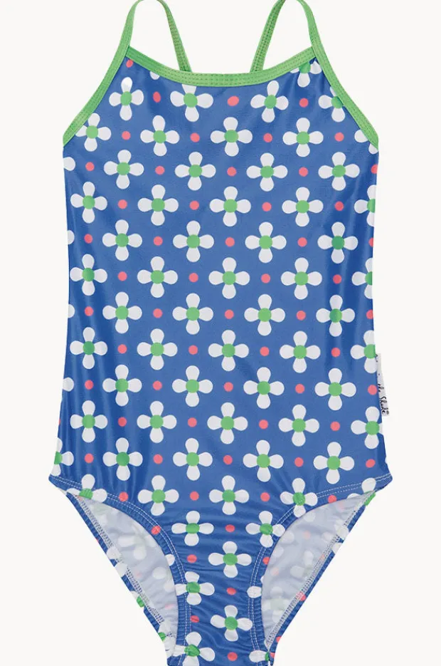One Pieces|Babes In The Shade Girls Clover One Piece Blue/white