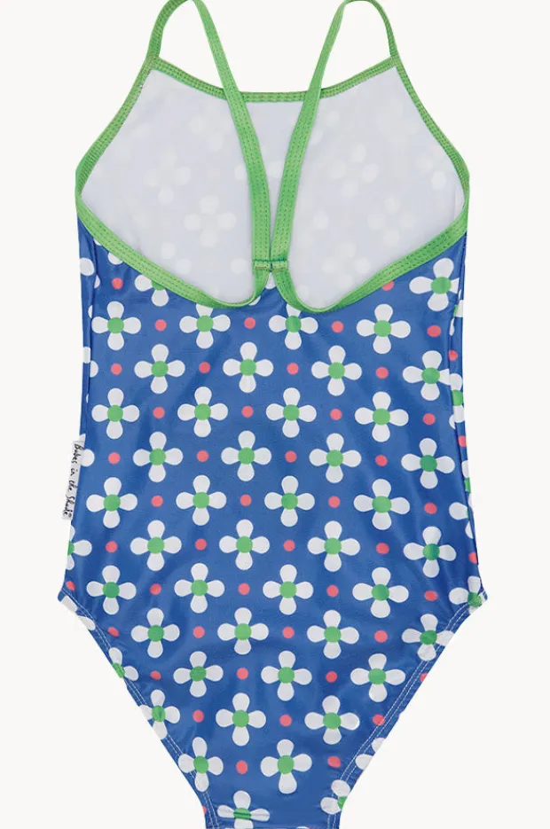 One Pieces|Babes In The Shade Girls Clover One Piece Blue/white