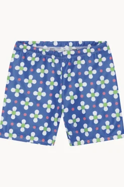 Bottoms|Babes In The Shade Girls Clover Swim Short Blue/white