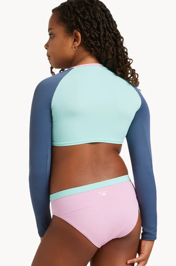 Bikini Sets|Roxy Girls Colorblock Crop Suntop Set Indigo