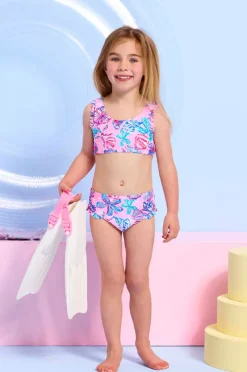 Bikini Sets|Seafolly Girls Girls Sea Frill Crop Set Coral