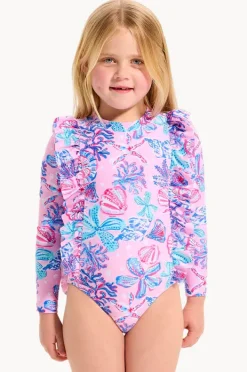 Rashies & Sunsuits|Seafolly Girls Girls Sea Frill Sunsuit Coral