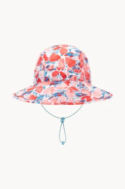 Hats|Babes In The Shade Girls Coral Sunhat Blue/coral