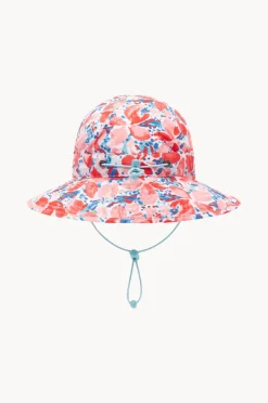 Hats|Babes In The Shade Girls Coral Sunhat Blue/coral