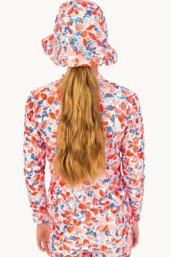 Rashies & Sunsuits|Babes In The Shade Girls Coral Suntop Blue/coral