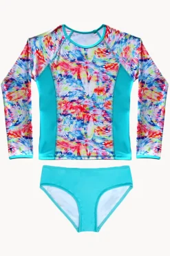 Rashies & Sunsuits|Rashies & Sunsuits|Salty Ink Girls Cosmik Crush Suntop Set Blue/Multi