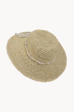 Hats|Cherry Red Girls Crochet Shell Trim Hat Natural