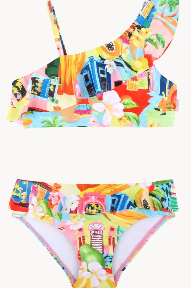 Bikini Sets|Seafolly Girls Girls Cuba One Shoulder Crop Set Multi