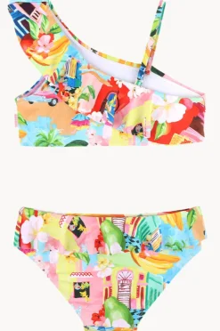 Bikini Sets|Seafolly Girls Girls Cuba One Shoulder Crop Set Multi