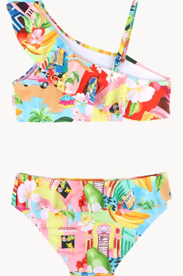 Bikini Sets|Seafolly Girls Girls Cuba One Shoulder Crop Set Multi