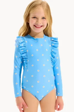 Rashies & Sunsuits|Seafolly Girls Girls Daisy Chain Frill Sunsuit Blue