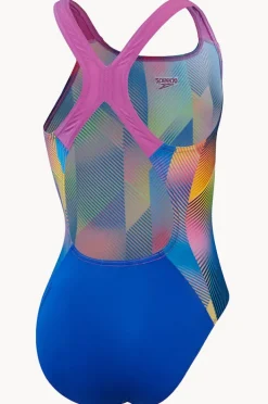 One Pieces|Speedo Girls Digital Allover Powerback One Piece Blue/multi