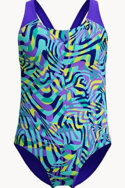 One Pieces|Speedo Girls Digital Allover Splashback One Piece Indigo