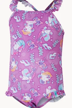 One Pieces|Speedo Girls Digital Frill Thinstrap One Piece Violet