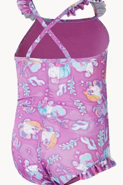 One Pieces|Speedo Girls Digital Frill Thinstrap One Piece Violet