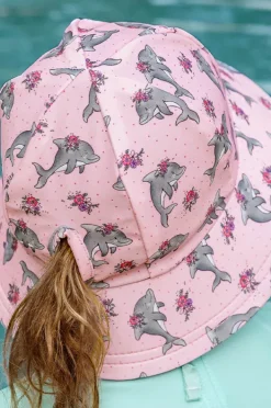 Hats|Bedhead Girls Dolphin Ponytail Bucket Sunhat Light pink