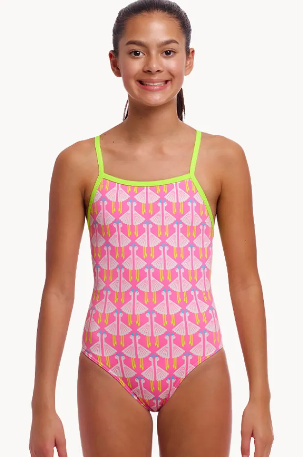 One Pieces|Funkita Girls Duck Duck Goose Strapped In One Piece Pink/white
