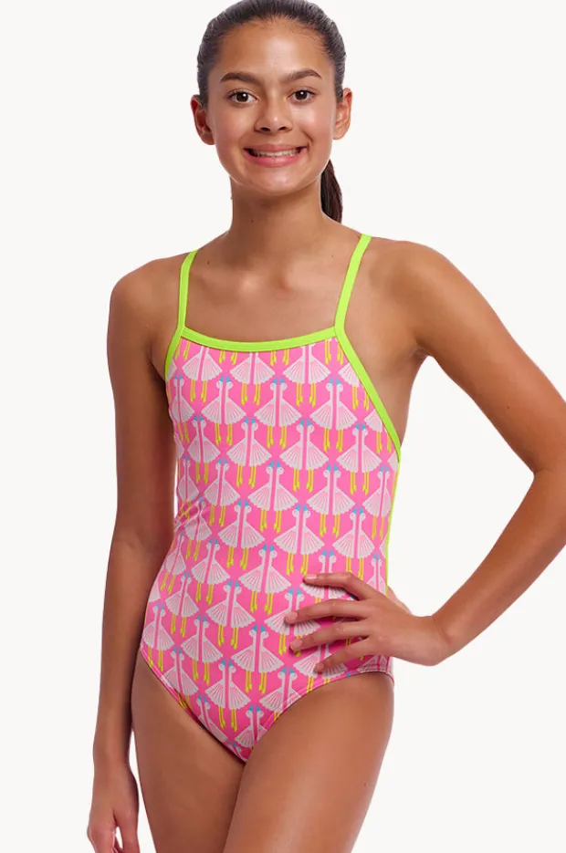 One Pieces|Funkita Girls Duck Duck Goose Strapped In One Piece Pink/white